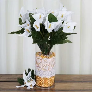 13" Calla Lily Bush Artificial Silk Flowers - White