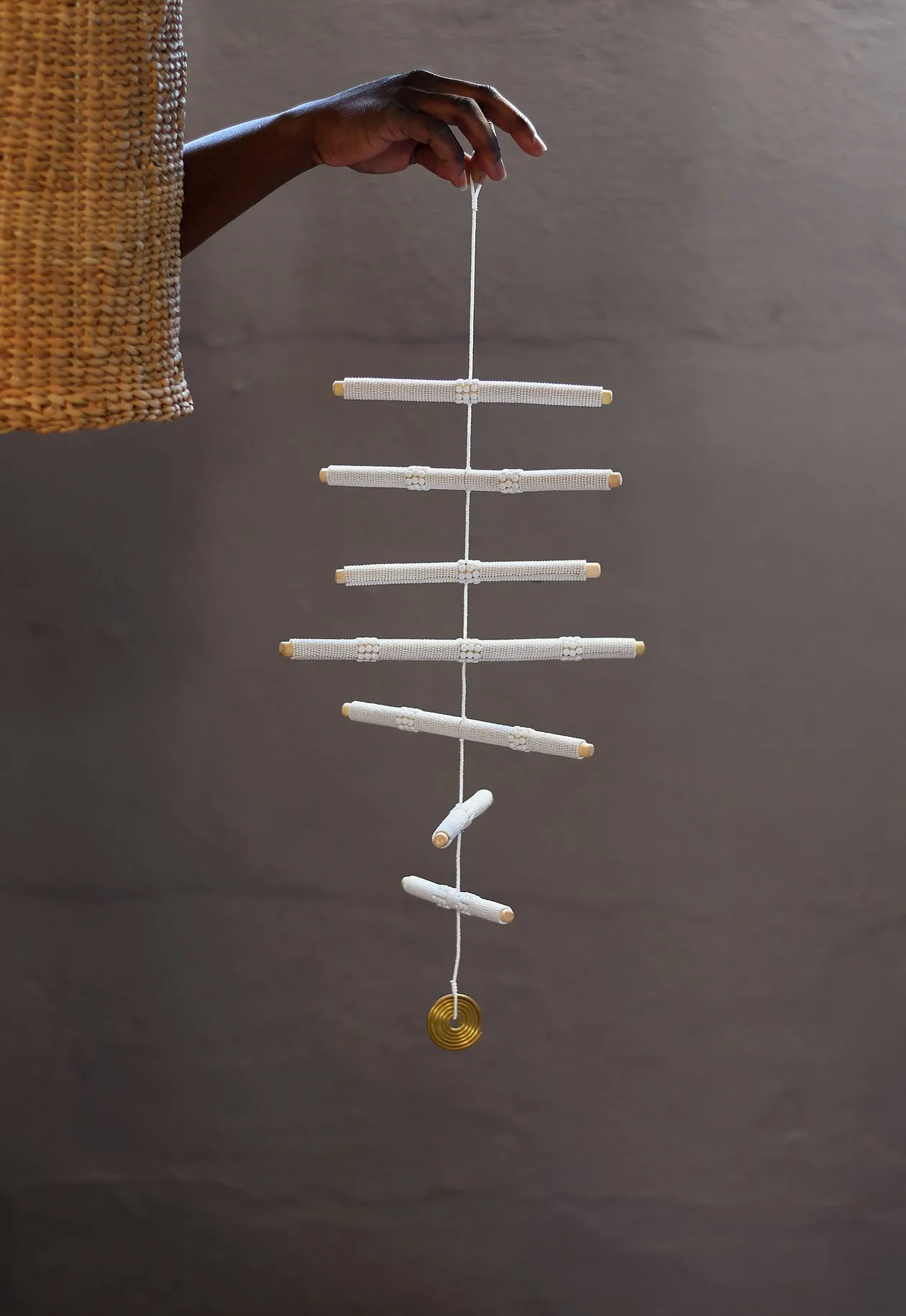 7 Stick Hanging Mobile - WHITE