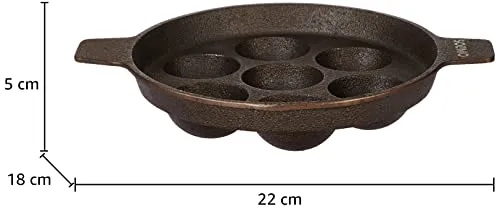 Amazon Brand - Solimo Pre-Seasoned Cast Iron Paniyarkal 7 Hole