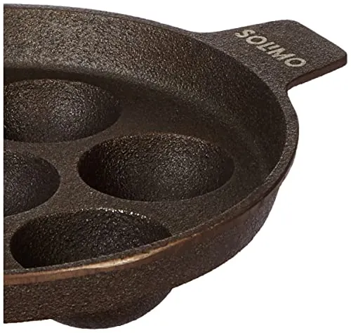 Amazon Brand - Solimo Pre-Seasoned Cast Iron Paniyarkal 7 Hole