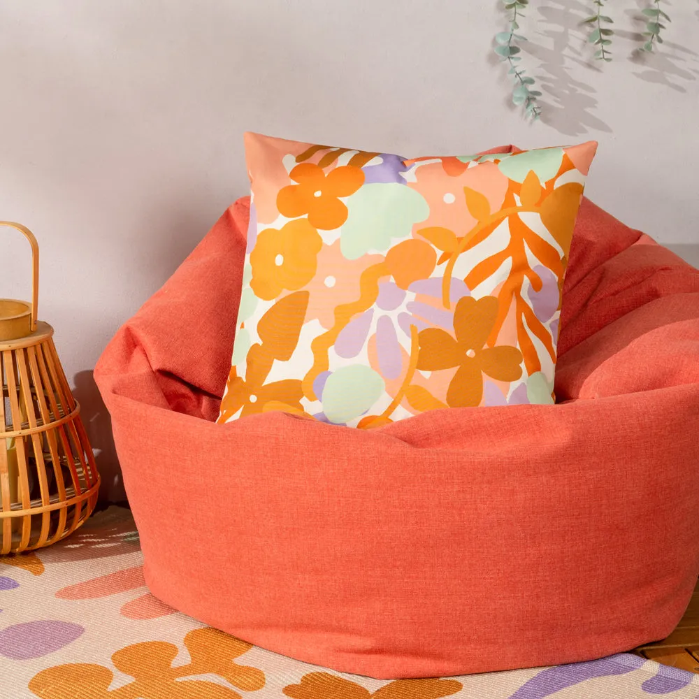 Amelie Orange Outdoor Cushion in Orange/Lilac