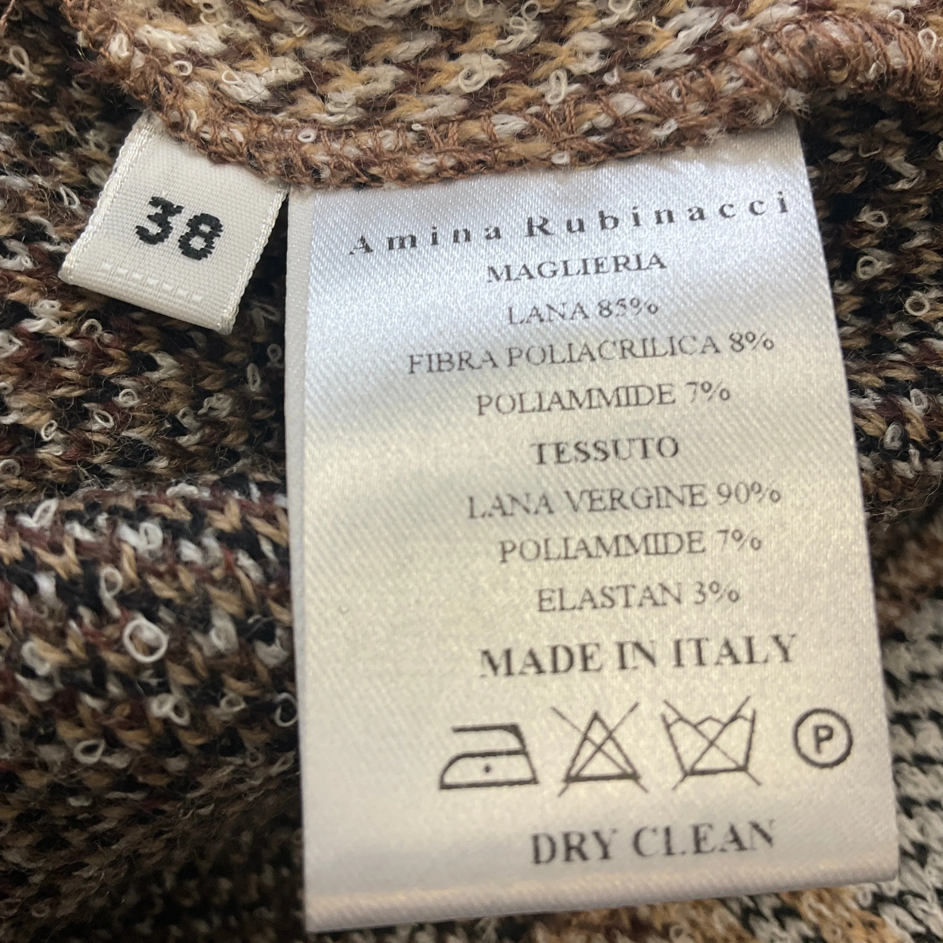 Amina Rubinacci Tan Multi Wool Knit Jacket