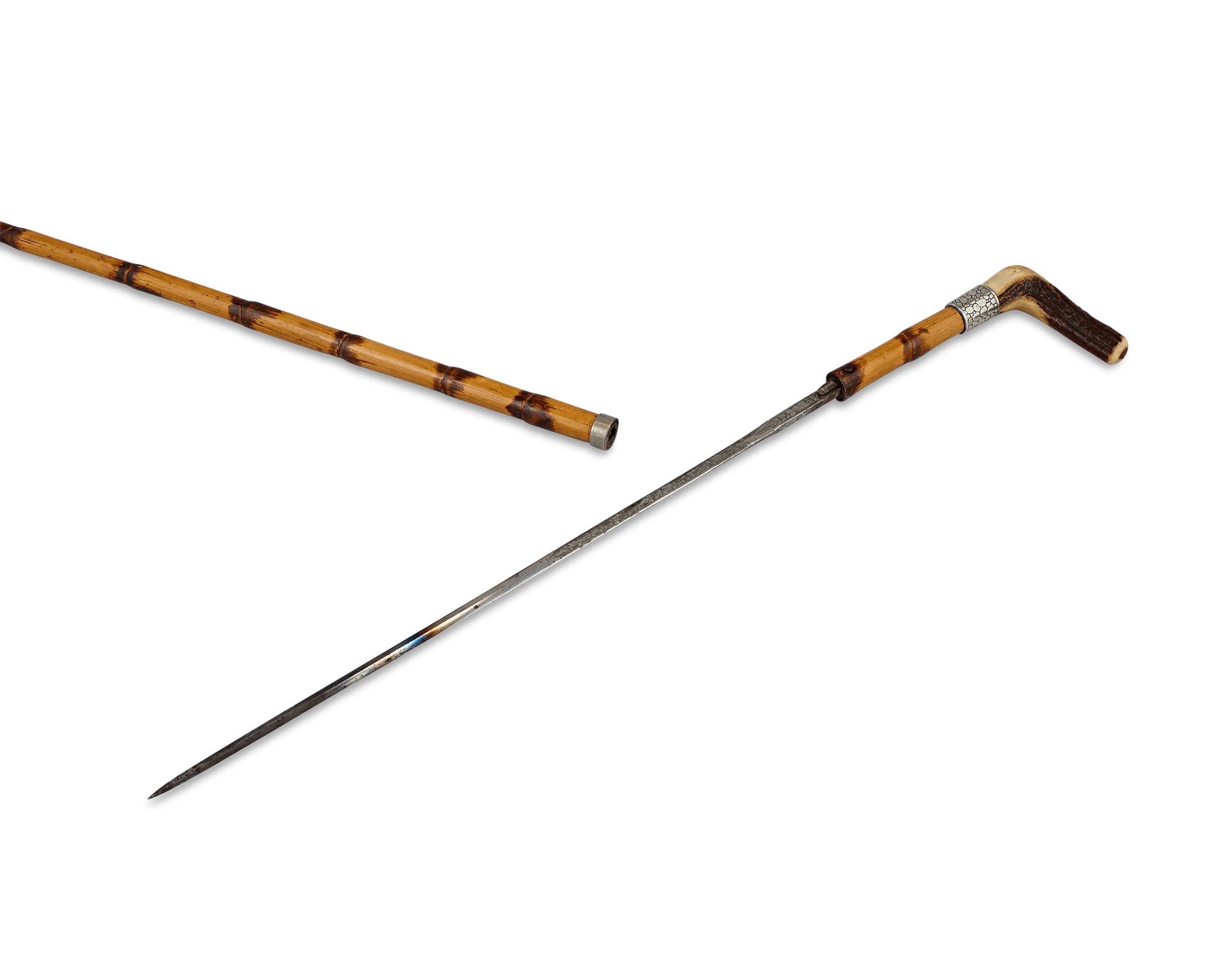 Bamboo and Silver Sword Cane