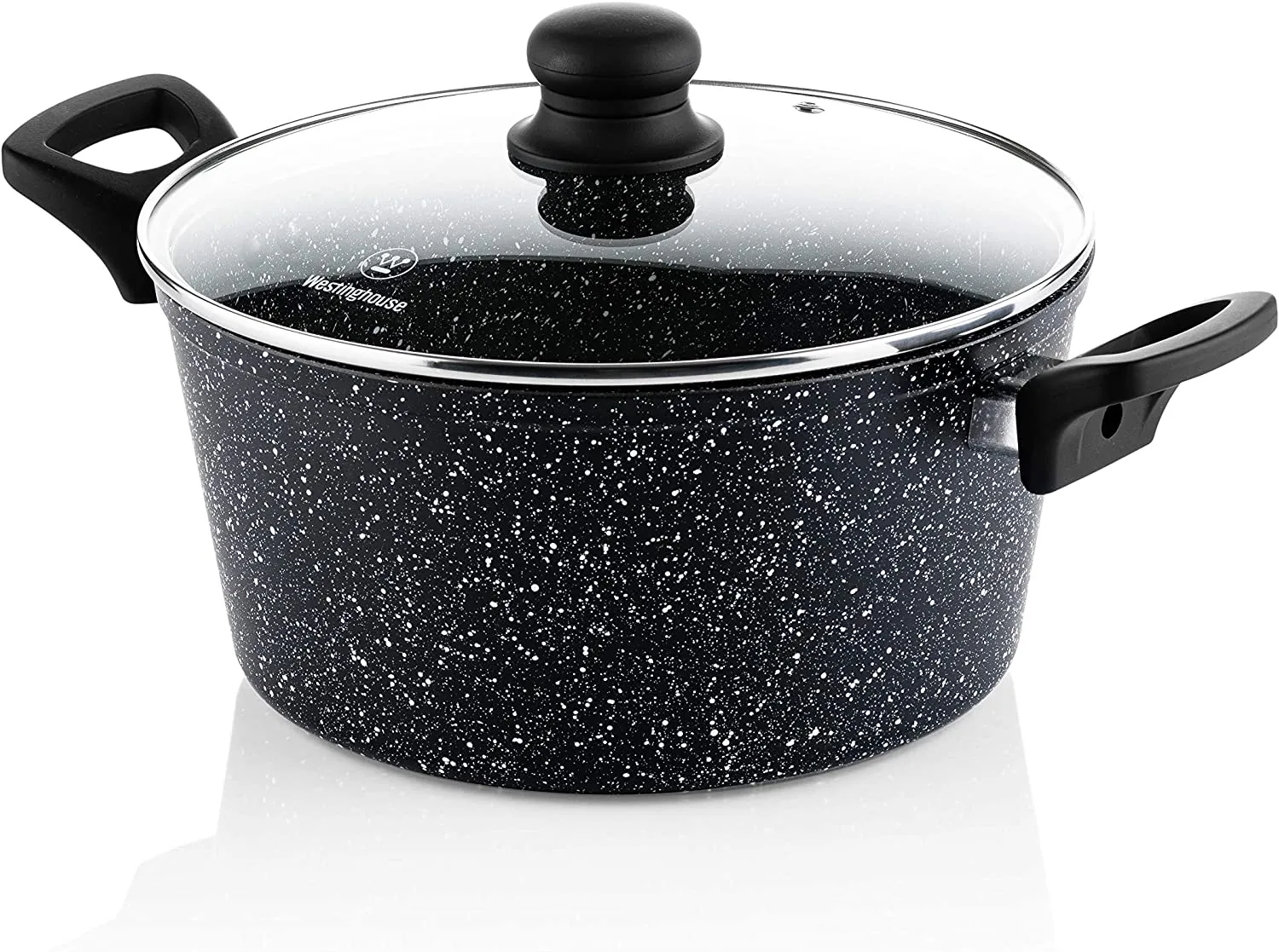 Black marble casserole pot (11")