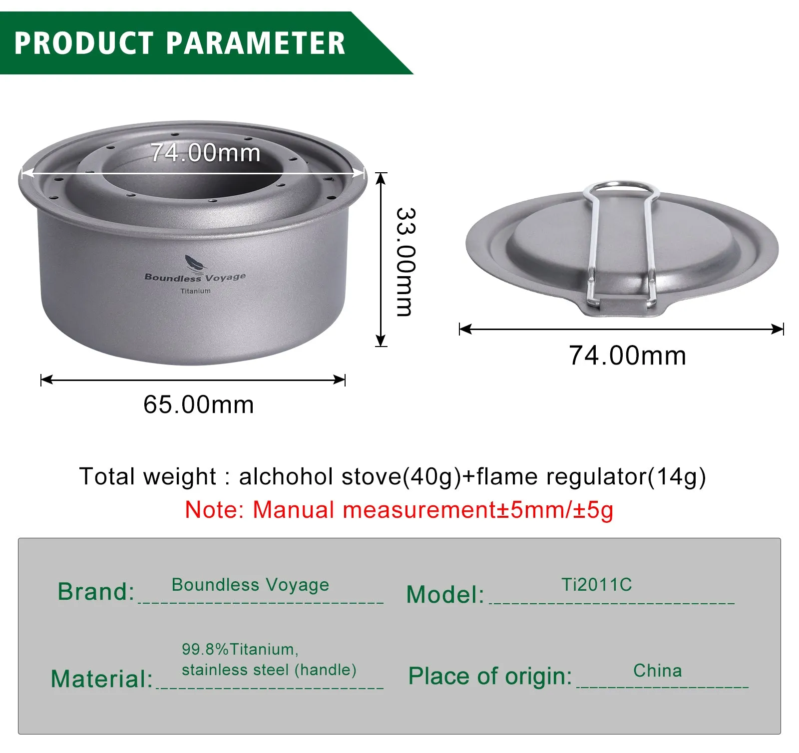 Boundless Voyage Camping Titanium Alcohol Spirit Stove with Pot Stand Outdoor Hiking Backpacking Mini Wood Furnace Burner