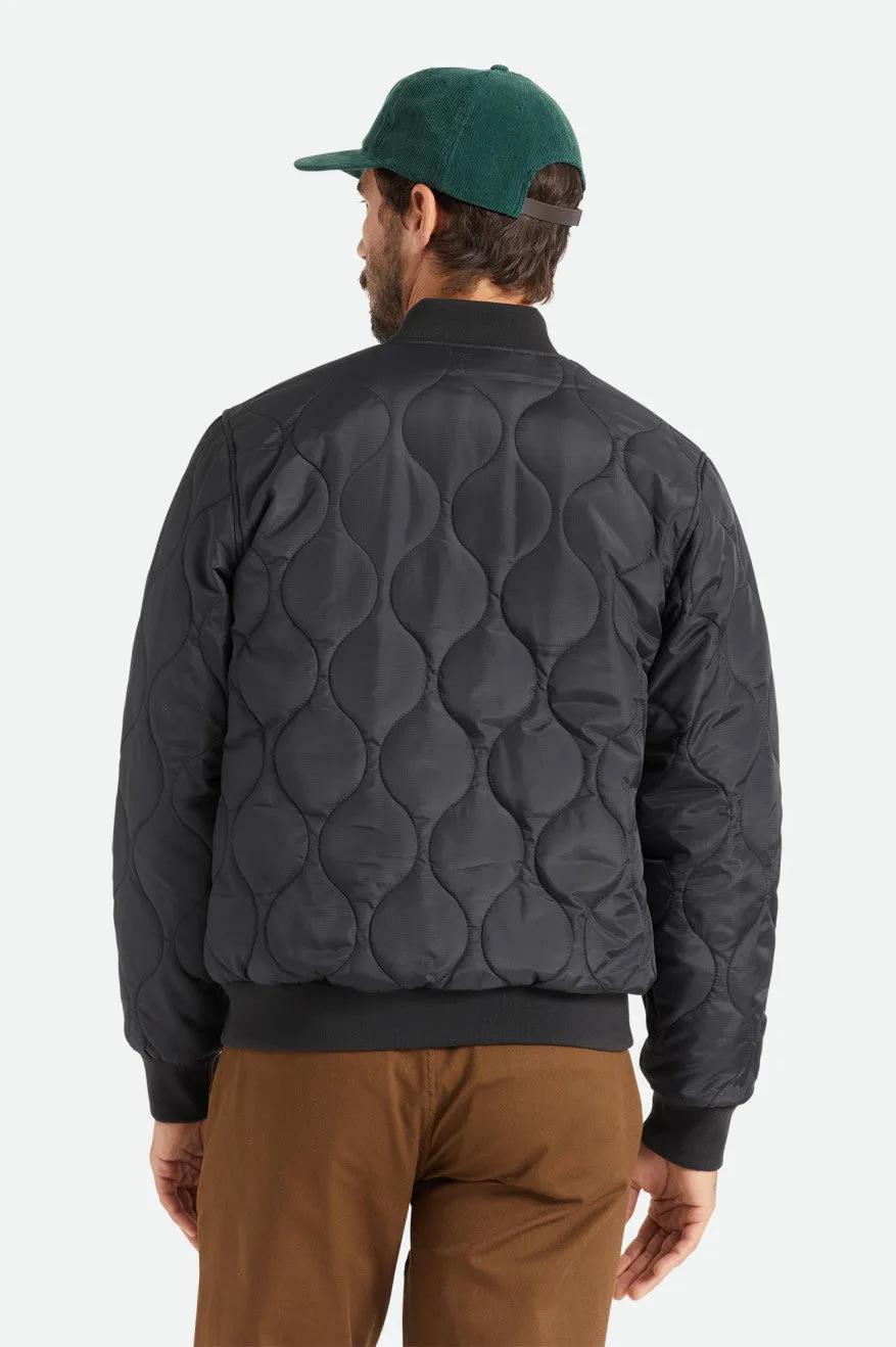 Brixton Dillinger Quilted Bomber Jacket - Black