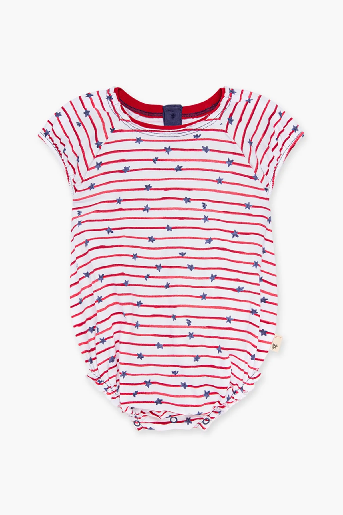 Burt's Bees Stars And Stripes Bubble Baby Girls Romper