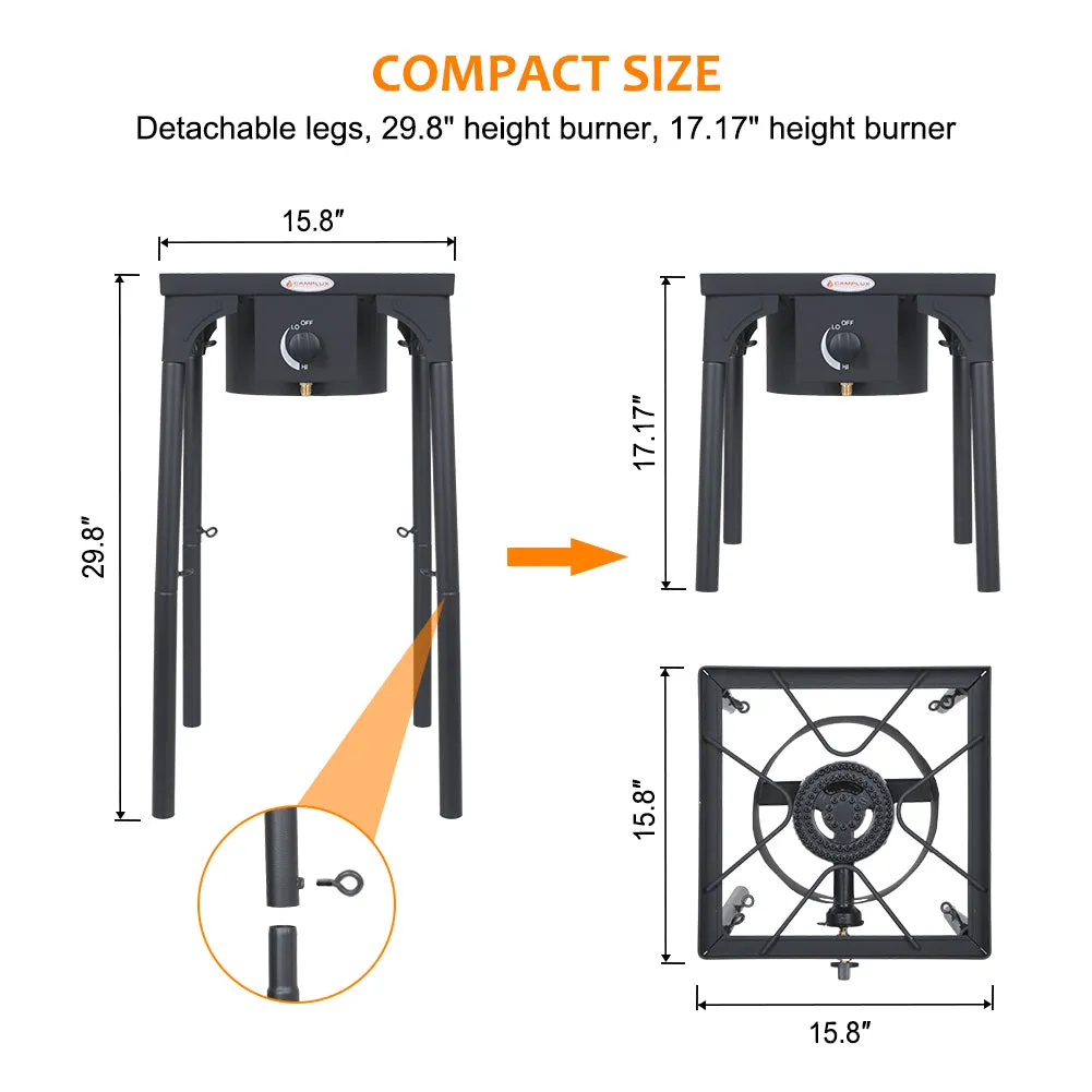 Camplux Outdoor Propane Burner - 130,000 BTU