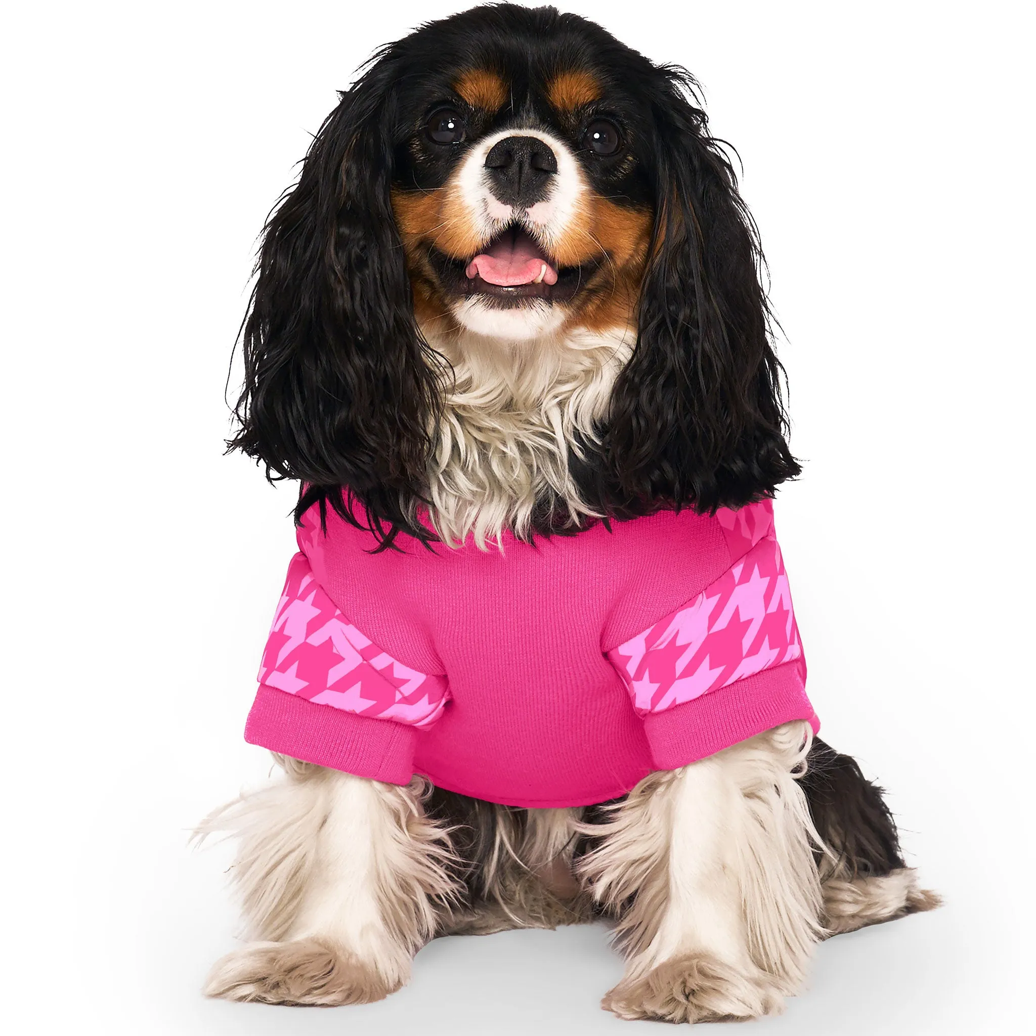 Canada Pooch Prism Puffer - Pink Houndstooth