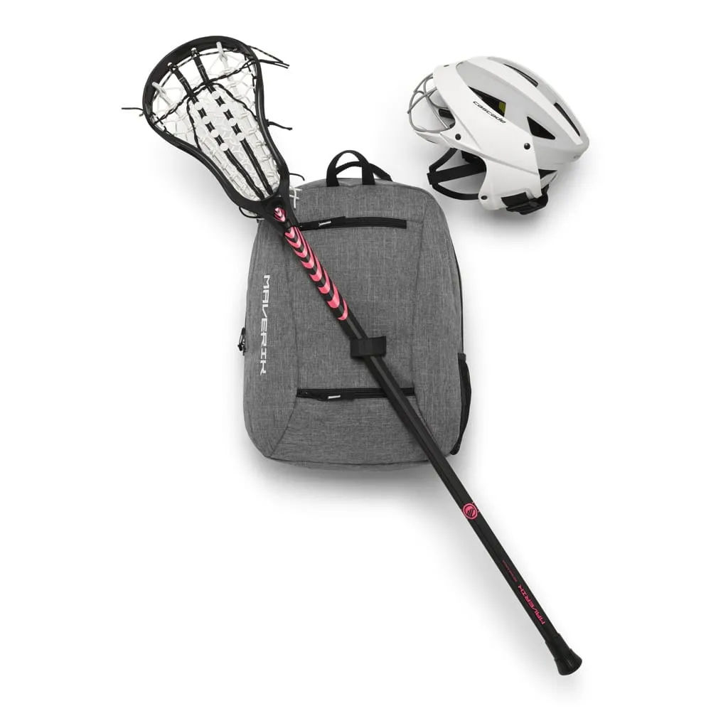 Cascade LX Maverik Lacrosse Starter Set Package - Helmet, Stick, and Backpack - 2019 Model