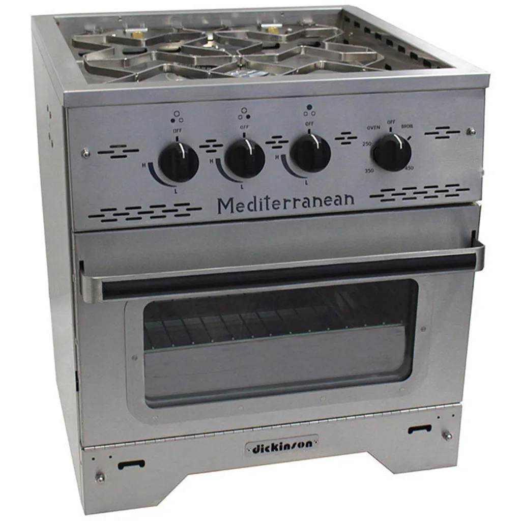 Premium Dickinson Mediterranean 3-Burner Gas Stove Oven - Efficient Cooking for Outdoor and Indoor Use