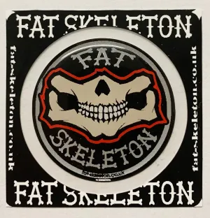 Fat Skeleton Grinning Skull & Wing 3D Flexi Decal Sticker