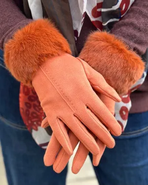 Faux Suede Gloves - Sienna