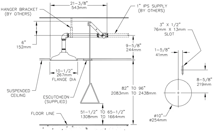 Haws 8169 Flush To Ceiling Drench Shower