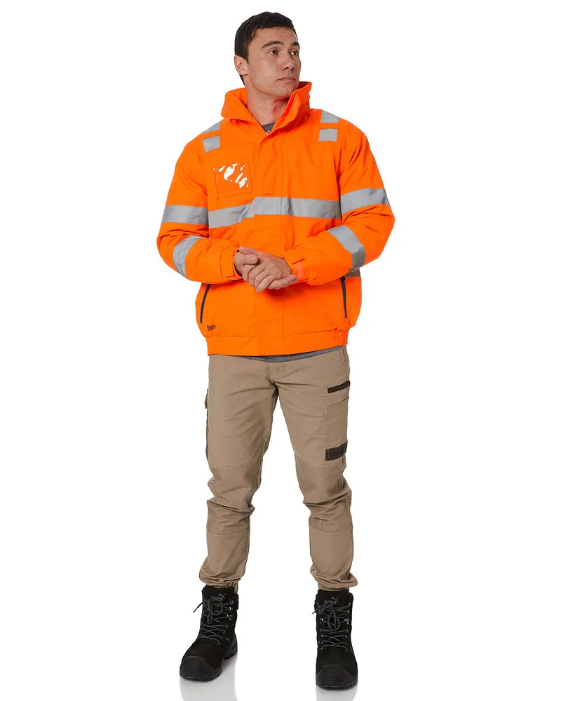 Hi Vis Taped Wet Weather Bomber Jacket - Orange