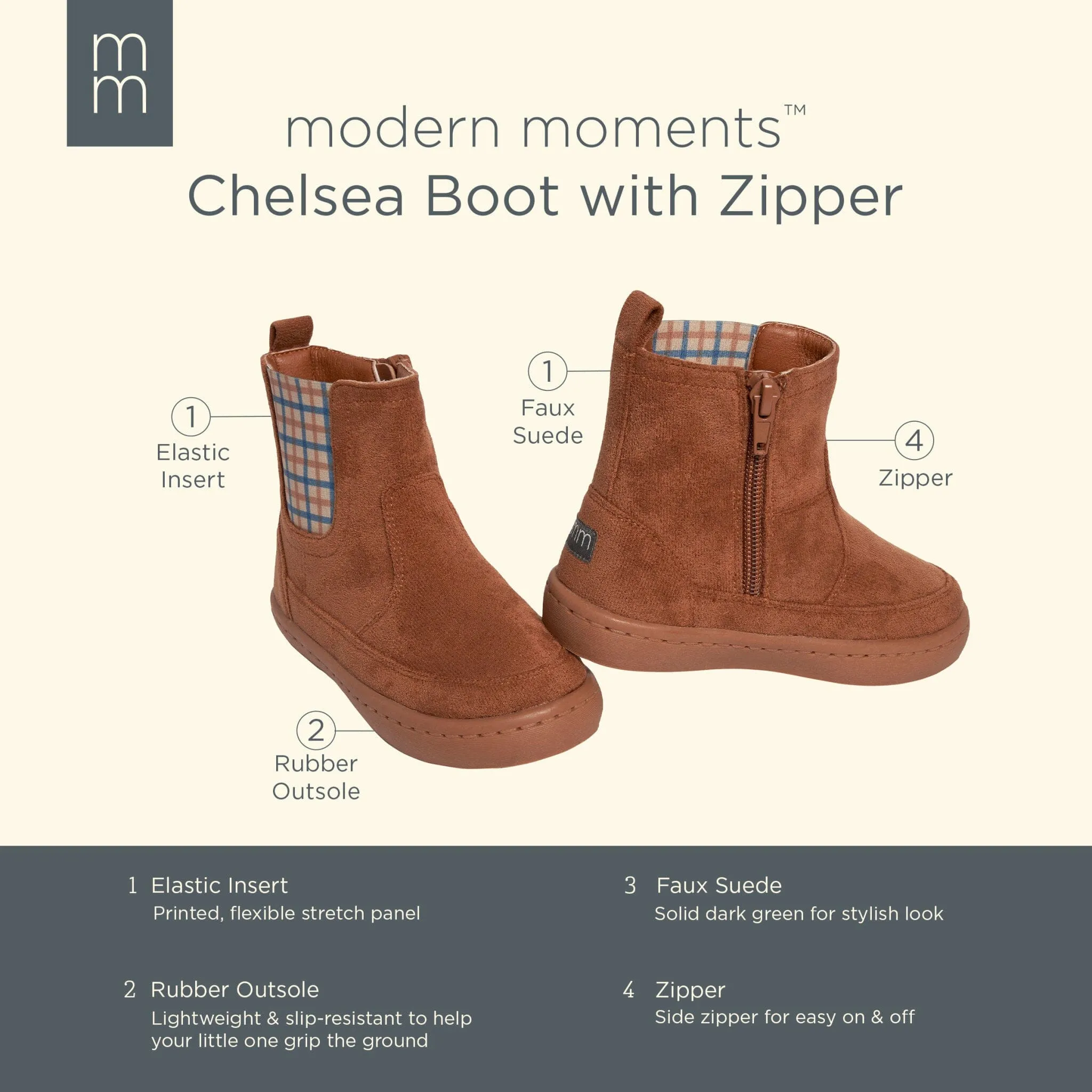 Infant & Toddler Boys Light Medium Brown Chelsea Boot