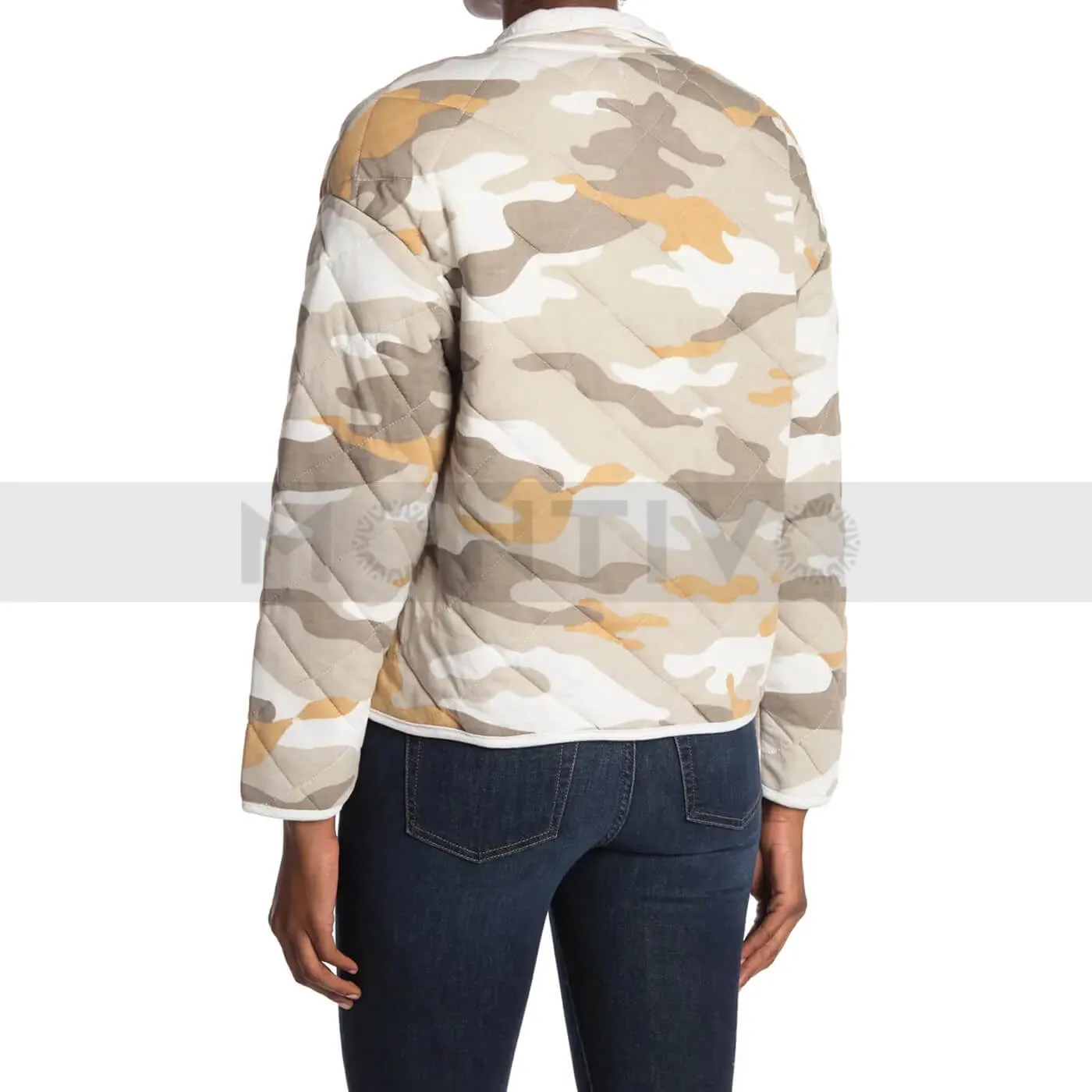 Kensie Beige Camo Quilted Jacket