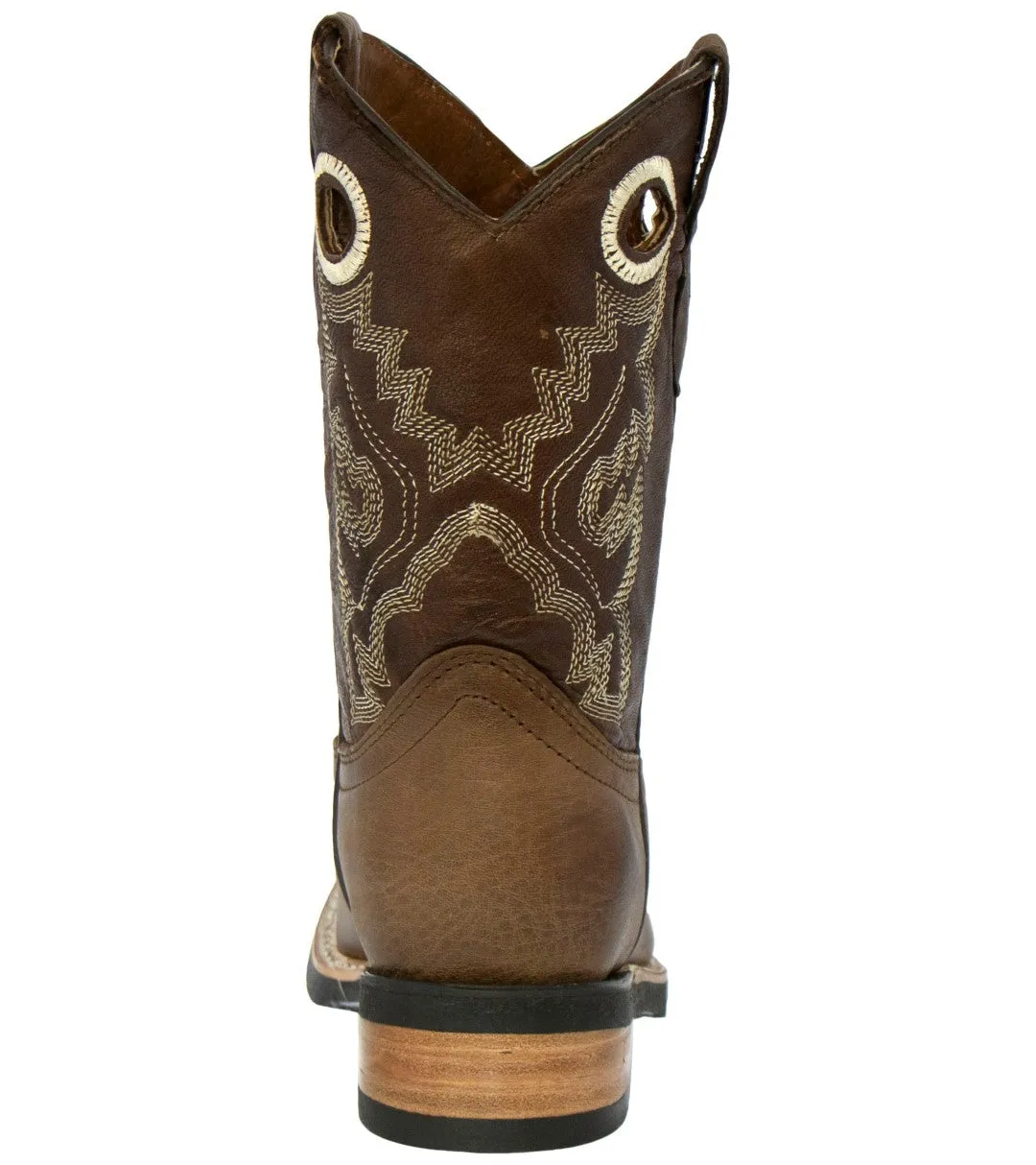 Kids Toddler Western Cowboy Boots Pull On Square Toe Brown - #192