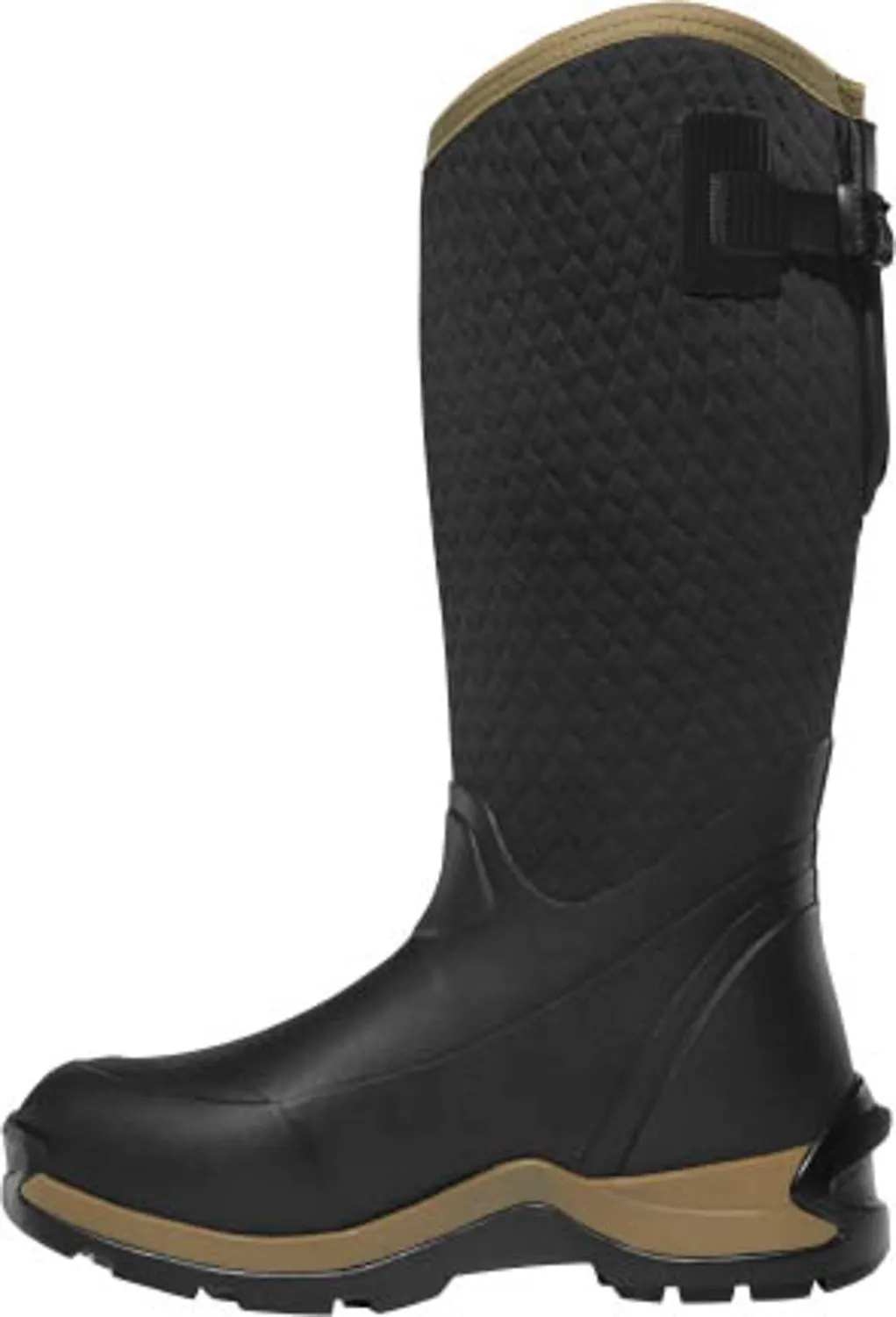 LaCrosse Womens Alpha Thermal 14in 7.0MM Black/Tan Rubber Work Boots