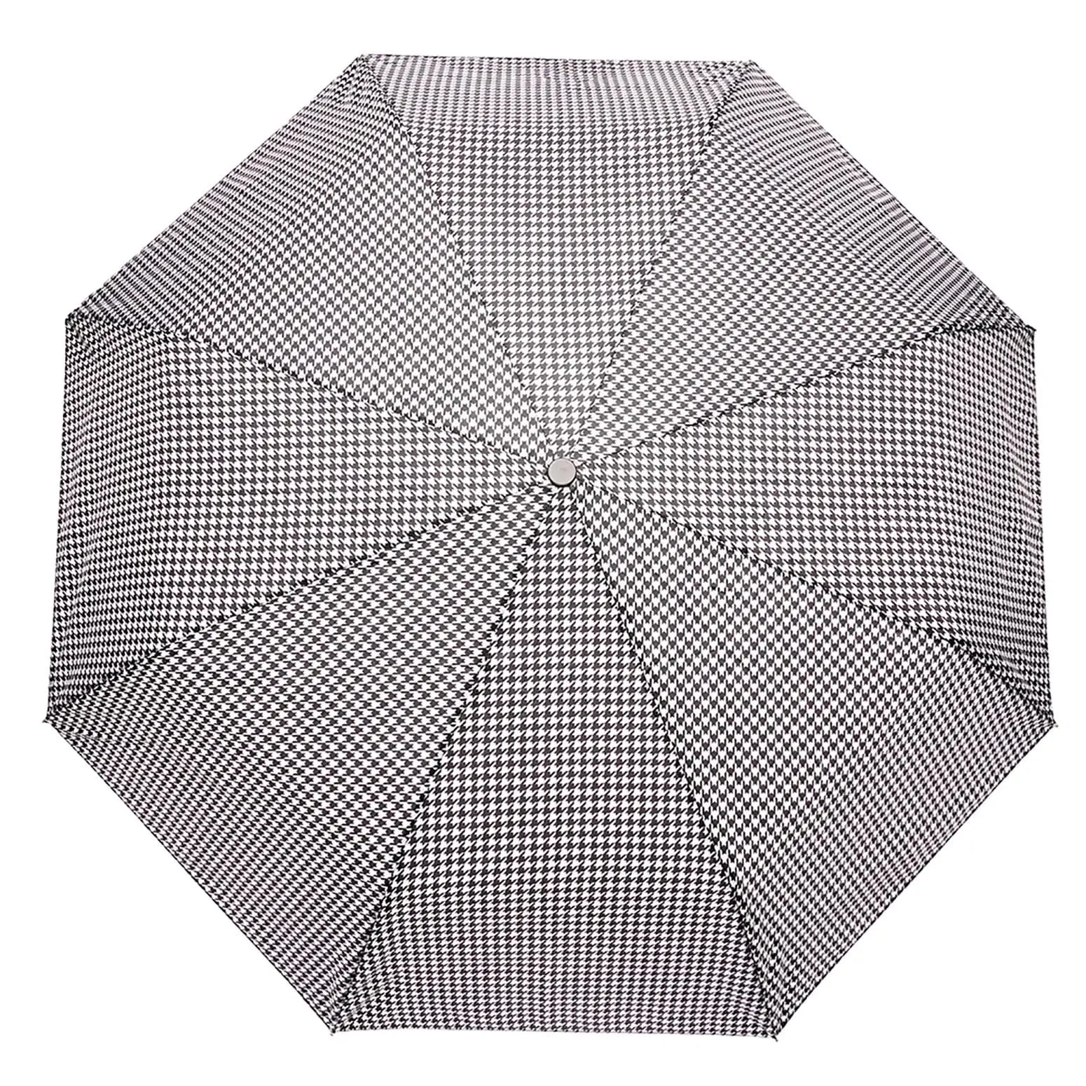 Ladies Dogtooth Supermini Umbrella Manual Brolly Black White