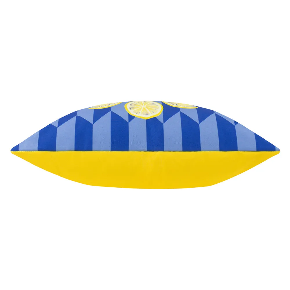 Limoncello Abstract Outdoor Cushion Blue