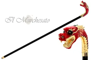 Majestic Hand-Enamelled handle on 24k Gold - Dragon