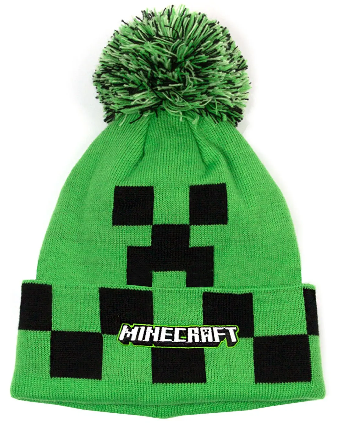 Minecraft Creeper Face Green Woolly Hat and Gloves Set