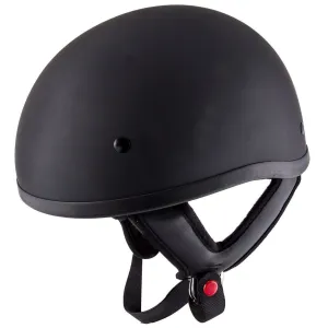 Outlaw Helmets HT1 Hustler Solid Matte Black Motorcycle Half Helmet for Men & Women DOT Approved - Adult Unisex Skull Cap for Bike Scooter ATV UTV Chopper Skateboard