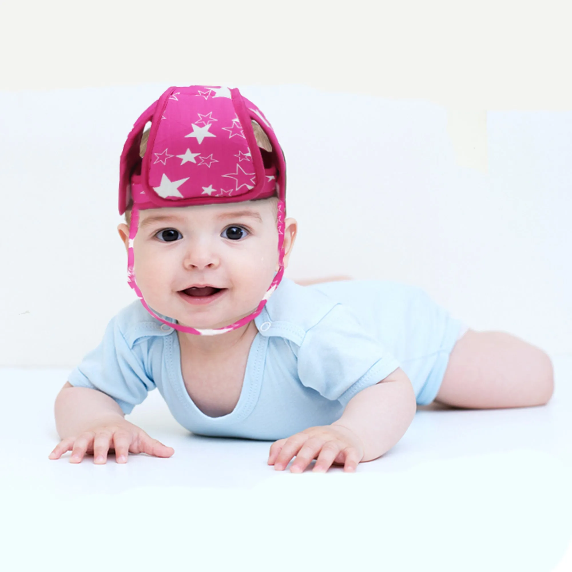 Pink Star - Kradyl Kroft Baby Safety Helmet  With Kneepads