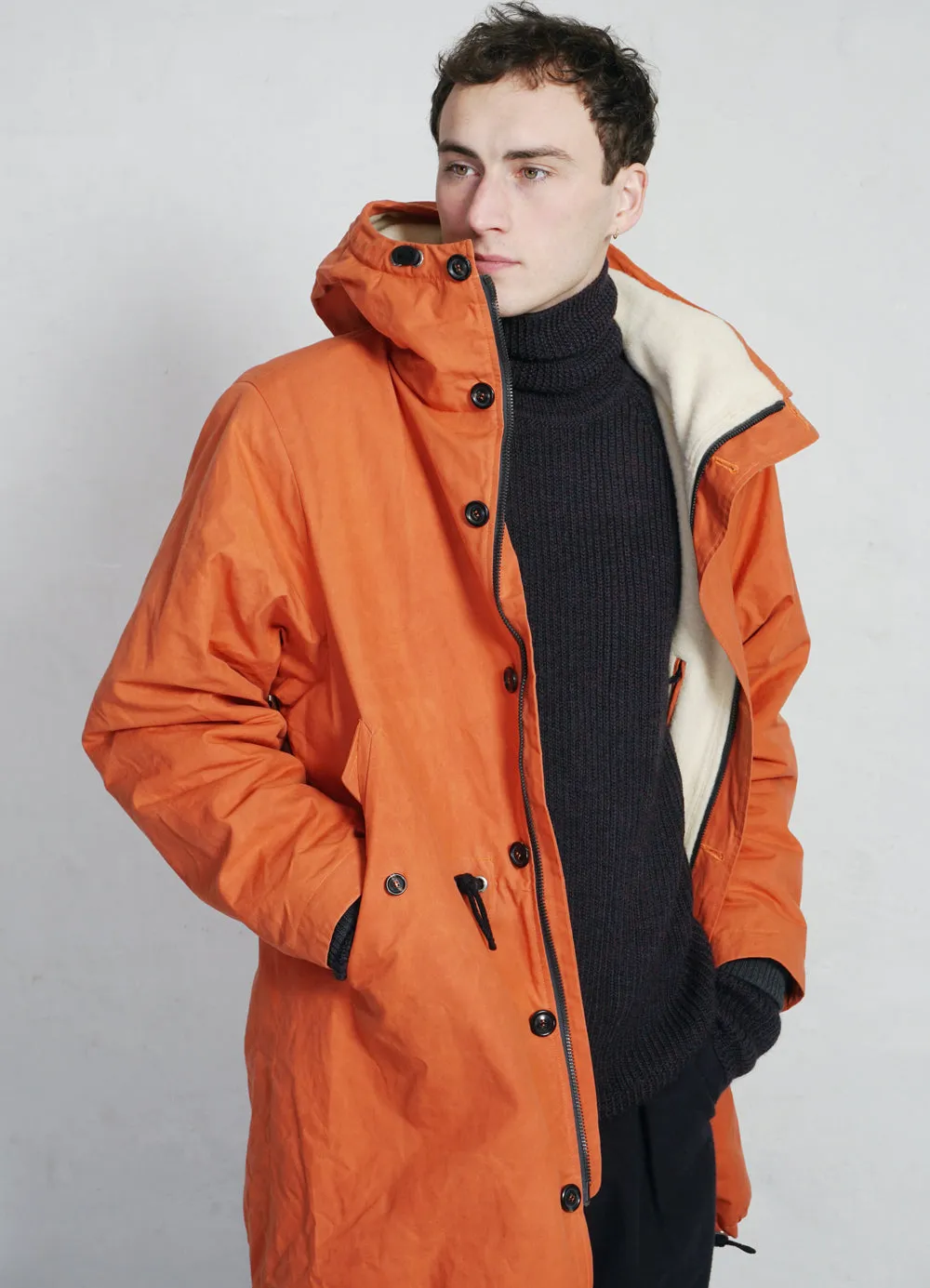 RASMUS | Waxed Parka With Zipper | Flare