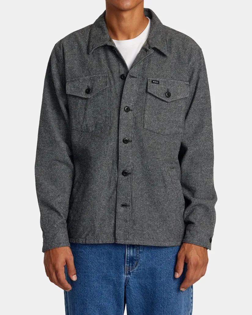 RVCA FLIGHT RISK SHIRT JACKET - SMOKE HEATHER