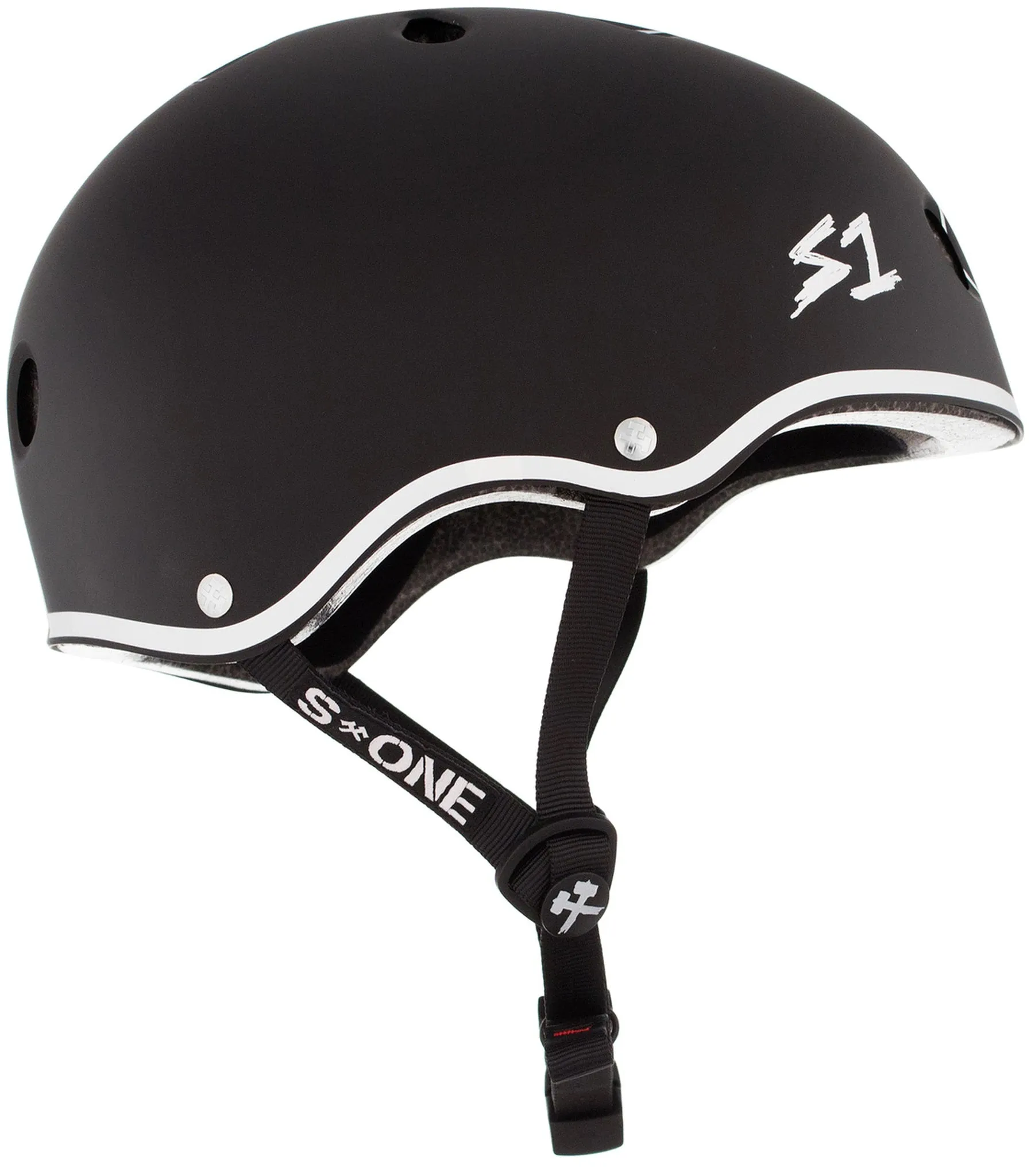 S1 Lifer Helmet - Black Matte/White Outline