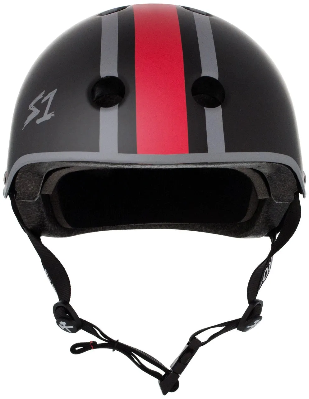 S1 Lifer Helmet - Eddie Elguera-Black Matte/Red & Grey Stripes