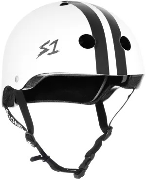 S1 Lifer Helmet - White Gloss/Black Stripes