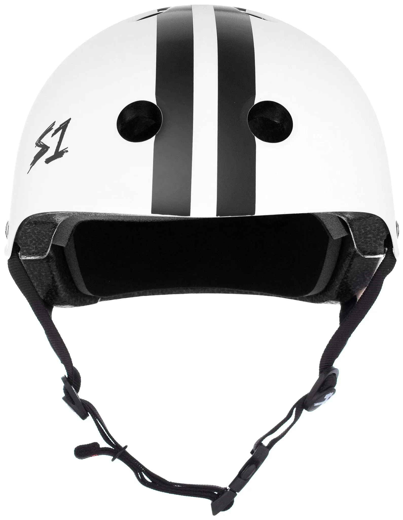 S1 Lifer Helmet - White Gloss/Black Stripes