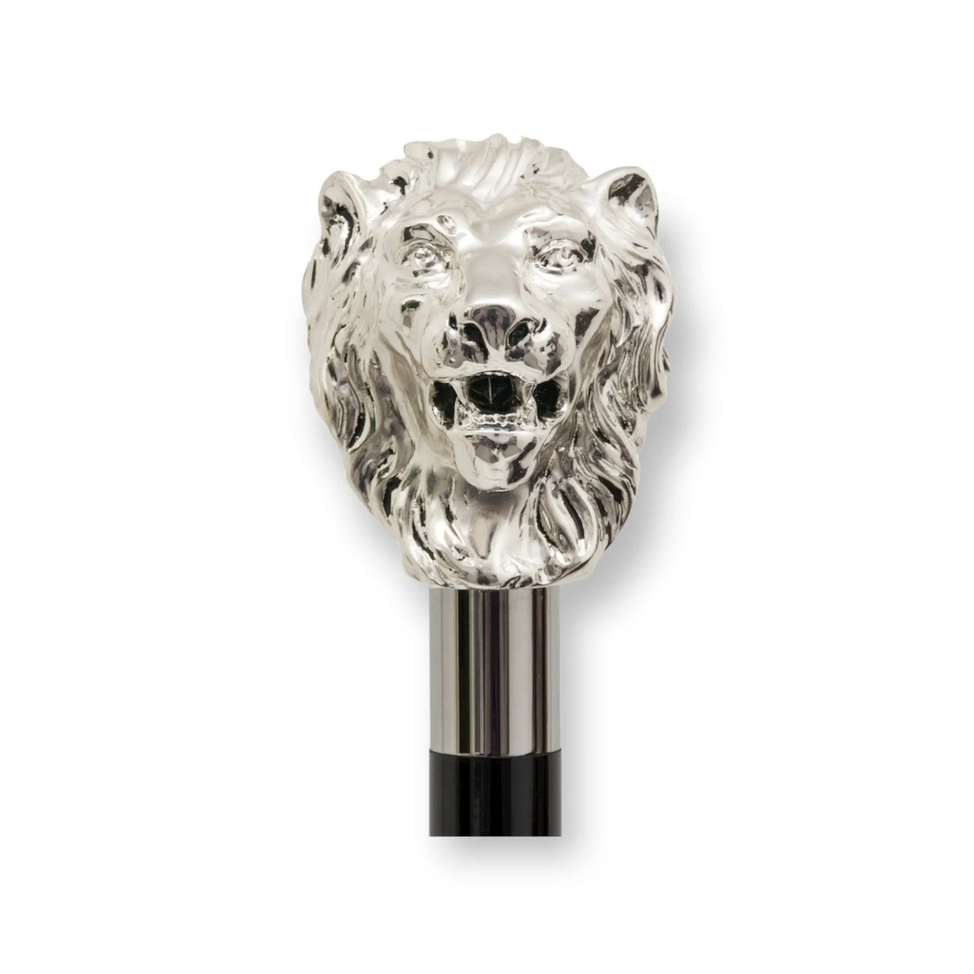 SILVER LION WALKING STICK