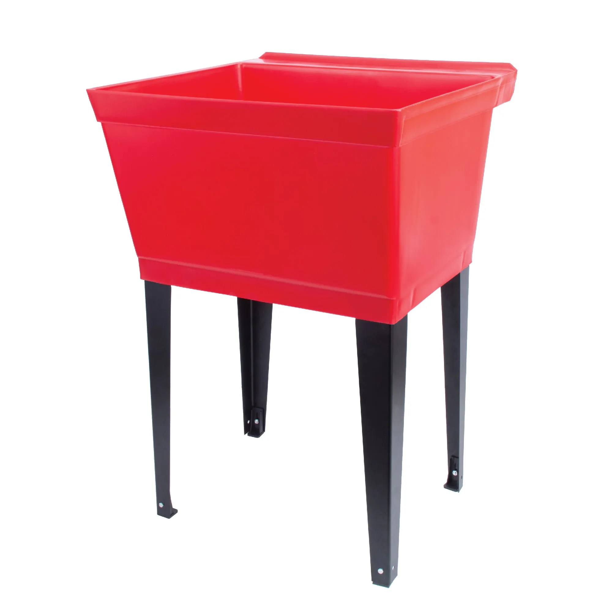 Tehila Standard Freestanding Red Utility Sink with Black Legs, No Supply Lines