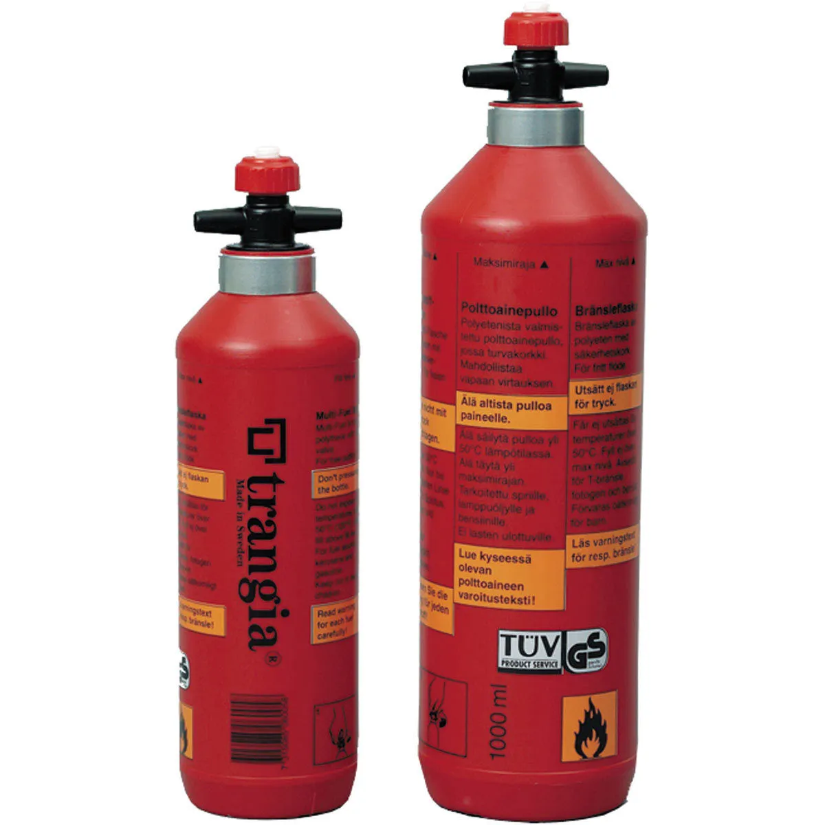 Trangia Fuel Bottles-0.3, 0.5 and 1L with Safety Valve (Red)