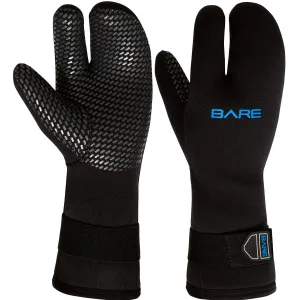 Used Bare 7mm Unisex Three-Finger Scuba Dive Mitts, Size: Small